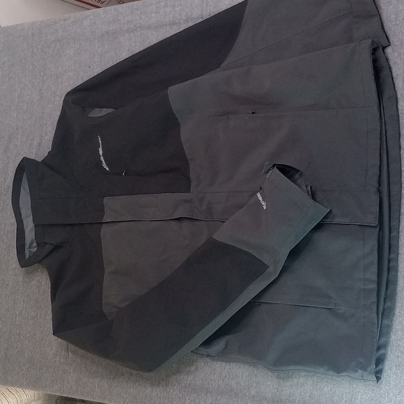 Eddie Bauer Weather Edge Plus Rain Jacket Adult Small Black Gray Waterproof - Picture 1 of 7